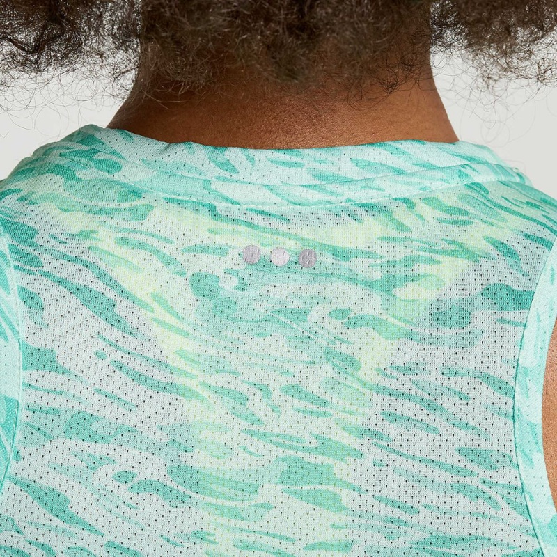 Saucony Stopwatch Graphic Singlet Atmos Wave Print | 301864-HDW