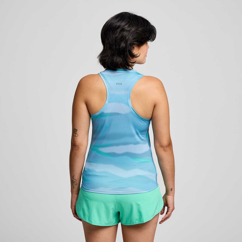 Saucony Stopwatch Graphic Singlet Calm Print | 829431-GBX