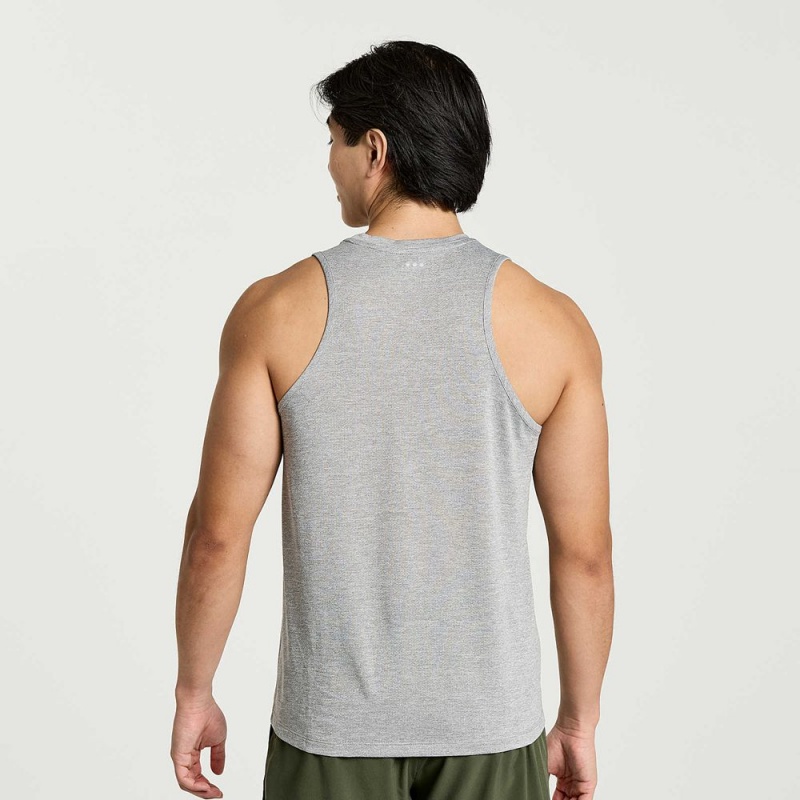 Saucony Stopwatch Graphic Singlet Light Grey Heather Graphic | 641528-FZV