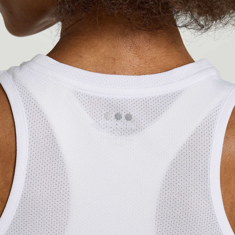 Saucony Stopwatch Graphic Singlet White Graphic | 139864-KZL