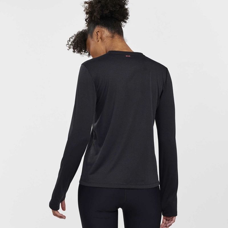 Saucony Stopwatch Long Sleeve Black | 570423-PBK