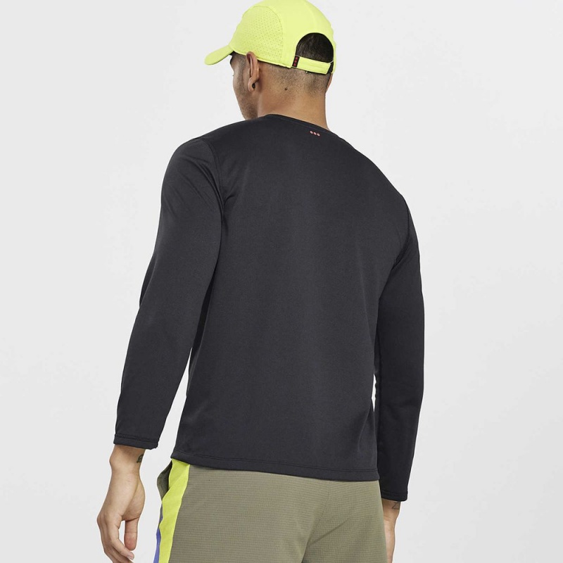 Saucony Stopwatch Long Sleeve Black | 786014-LSA