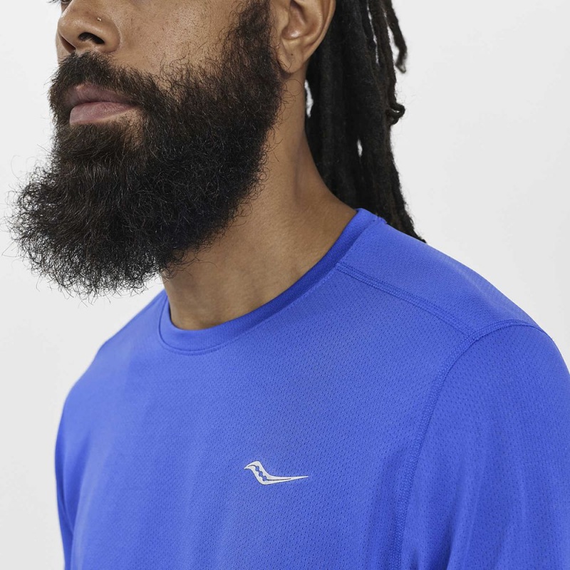 Saucony Stopwatch Long Sleeve Blue Raz | 801965-HMA