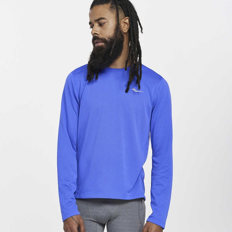 Saucony Stopwatch Long Sleeve Blue Raz | 801965-HMA