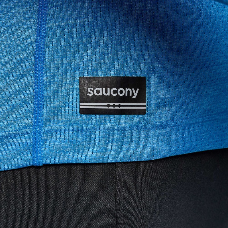 Saucony Stopwatch Long Sleeve Bluelight Heather | 728406-ZGA