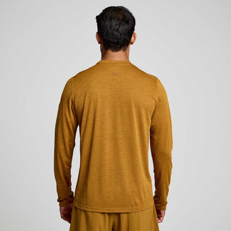 Saucony Stopwatch Long Sleeve Bronze Heather | 965437-YPJ