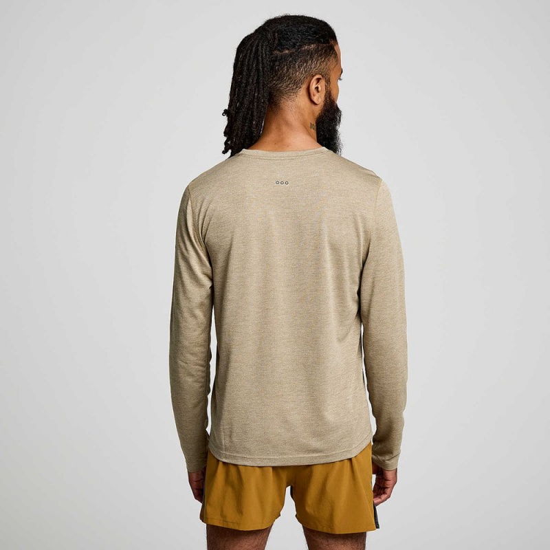 Saucony Stopwatch Long Sleeve Coffee Heather | 654203-XYS