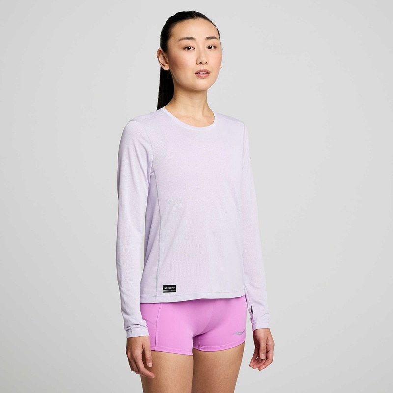 Saucony Stopwatch Long Sleeve Mauve | 287509-DUM