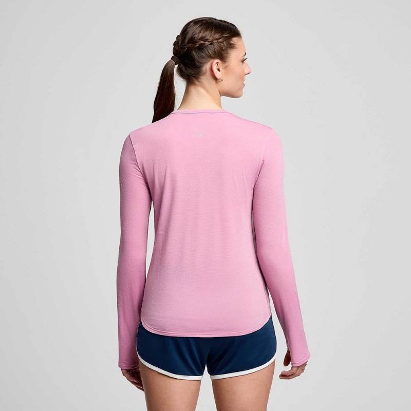 Saucony Stopwatch Long Sleeve Orchid Heather | 324961-PJV