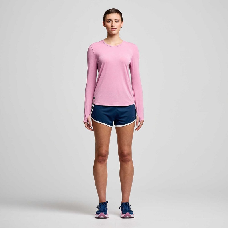 Saucony Stopwatch Long Sleeve Orchid Heather | 324961-PJV