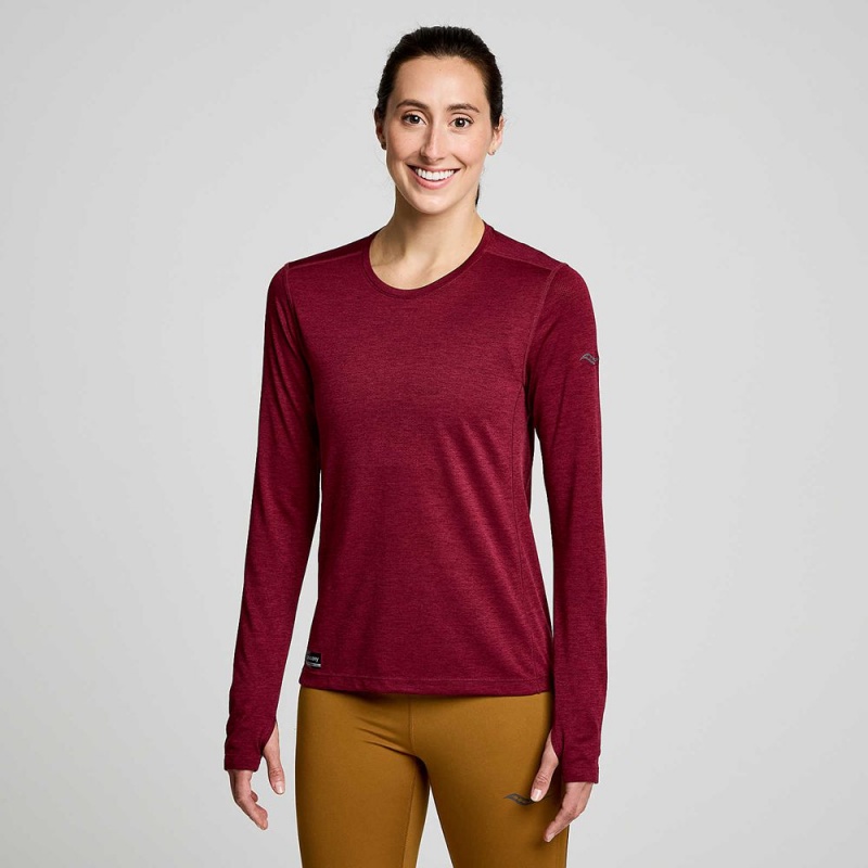 Saucony Stopwatch Long Sleeve Sundown Heather | 628930-JOF