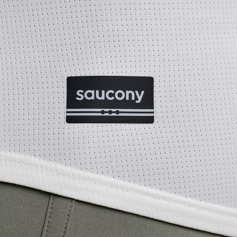 Saucony Stopwatch Long Sleeve White | 921645-HBL