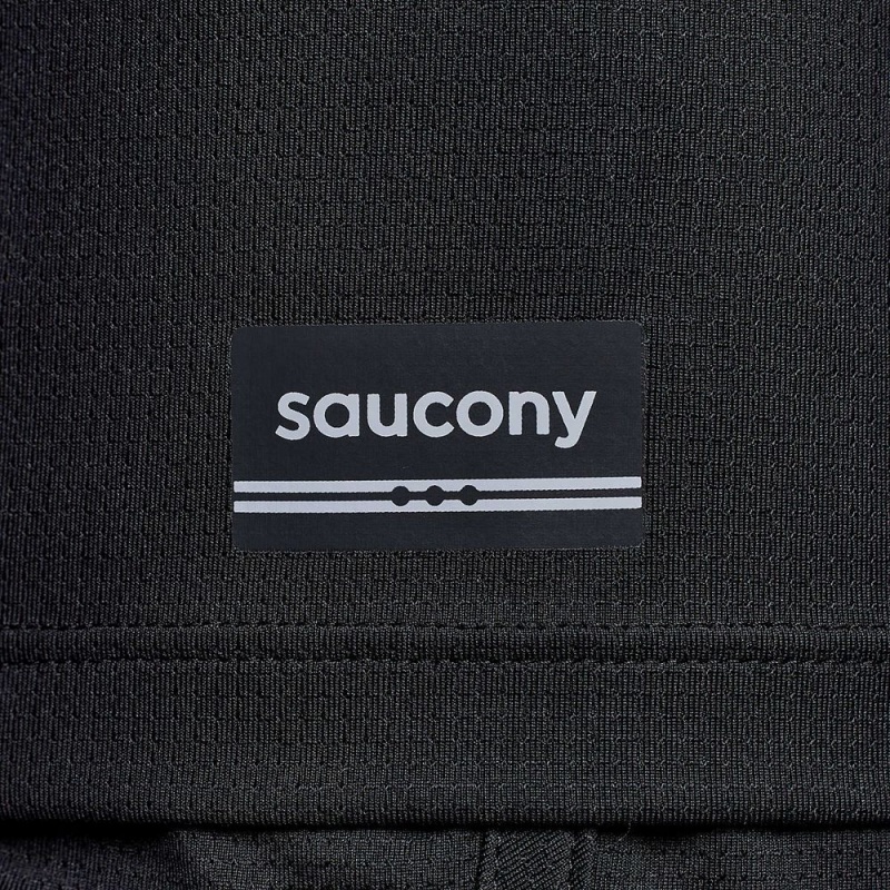 Saucony Stopwatch Short Sleeve Black | 651493-RVY