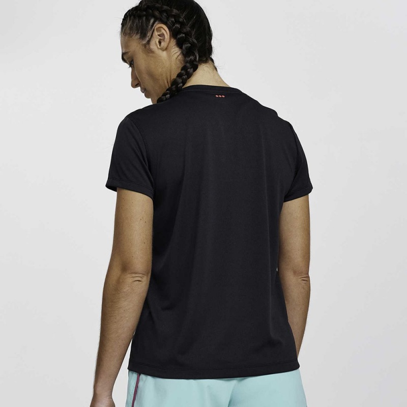 Saucony Stopwatch Short Sleeve Black | 985324-UVG