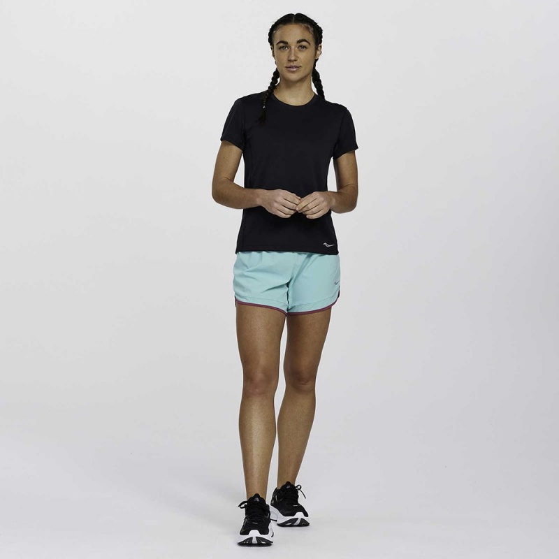 Saucony Stopwatch Short Sleeve Black | 985324-UVG