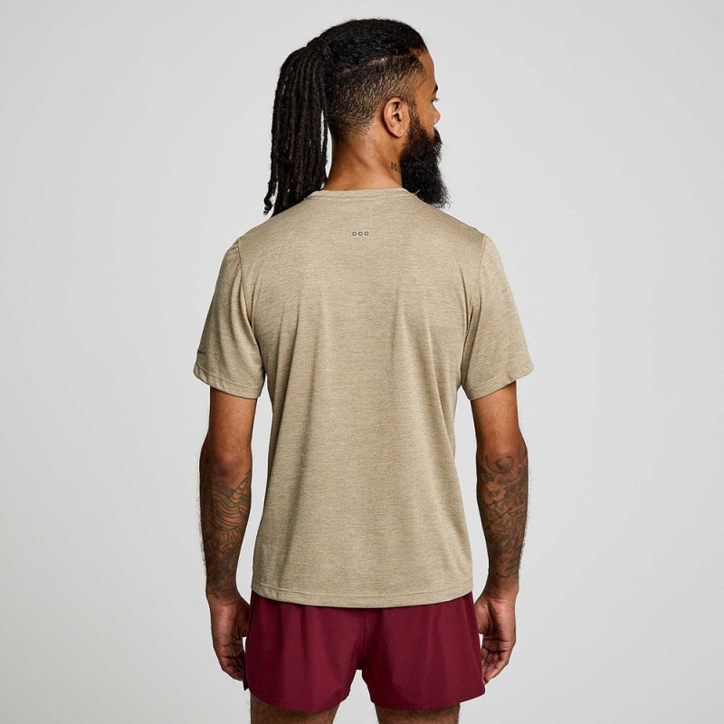 Saucony Stopwatch Short Sleeve Coffee Heather | 673259-NVH