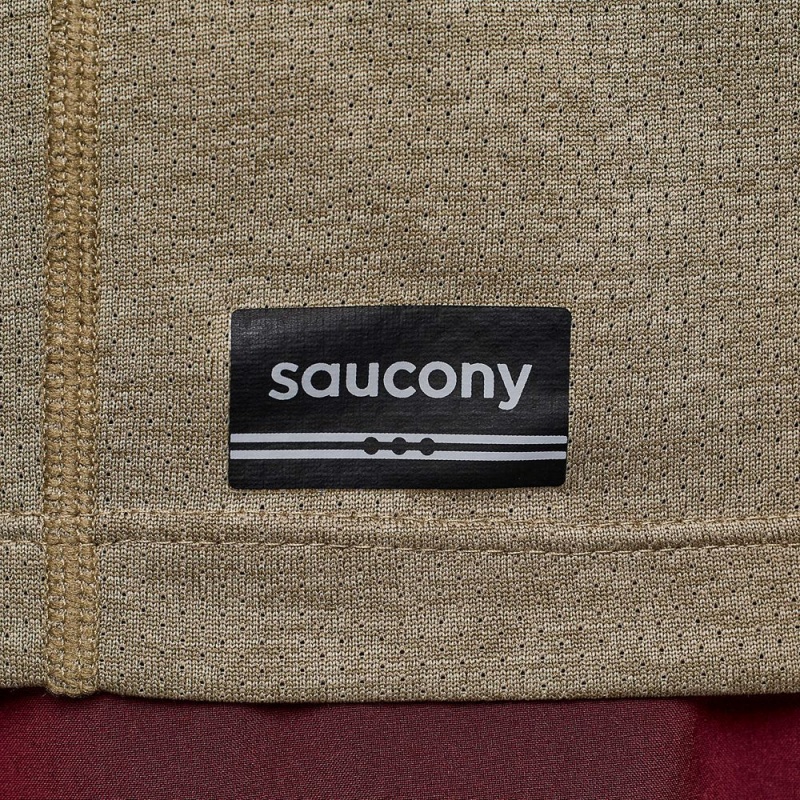 Saucony Stopwatch Short Sleeve Coffee Heather | 673259-NVH