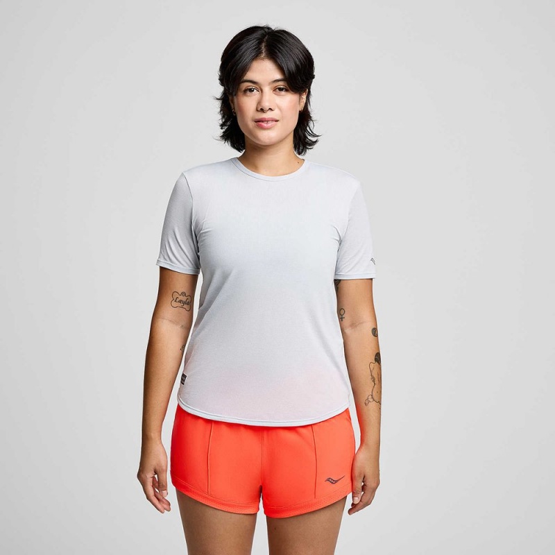 Saucony Stopwatch Short Sleeve Granite Heather | 203965-OCN