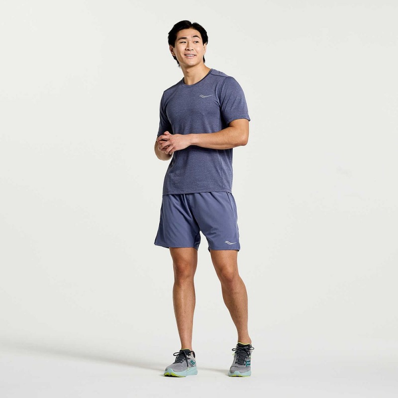 Saucony Stopwatch Short Sleeve Horizon Heather | 548167-OAN