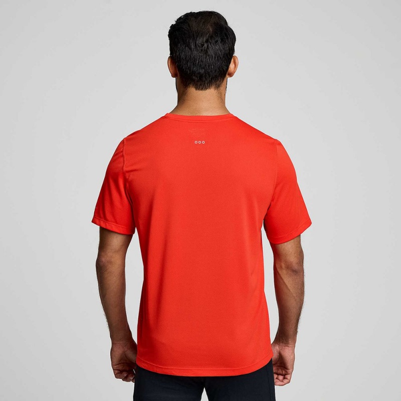 Saucony Stopwatch Short Sleeve Infrared | 349716-UNH