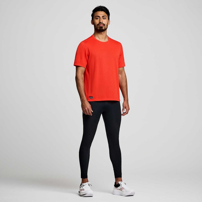 Saucony Stopwatch Short Sleeve Infrared | 349716-UNH