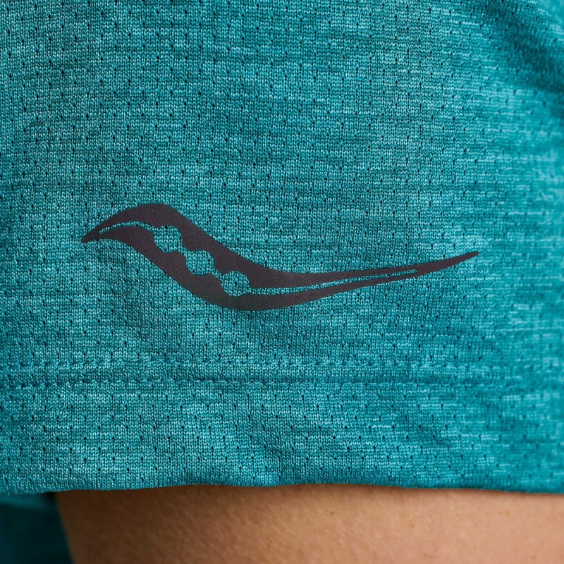 Saucony Stopwatch Short Sleeve Ink Heather | 710298-IOE