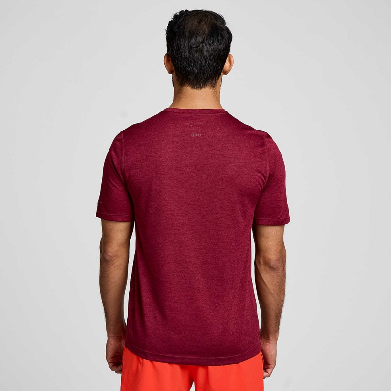 Saucony Stopwatch Short Sleeve Sundown Heather | 630184-NCS