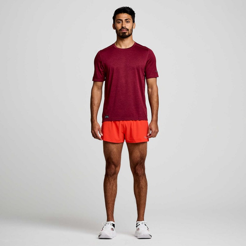 Saucony Stopwatch Short Sleeve Sundown Heather | 630184-NCS