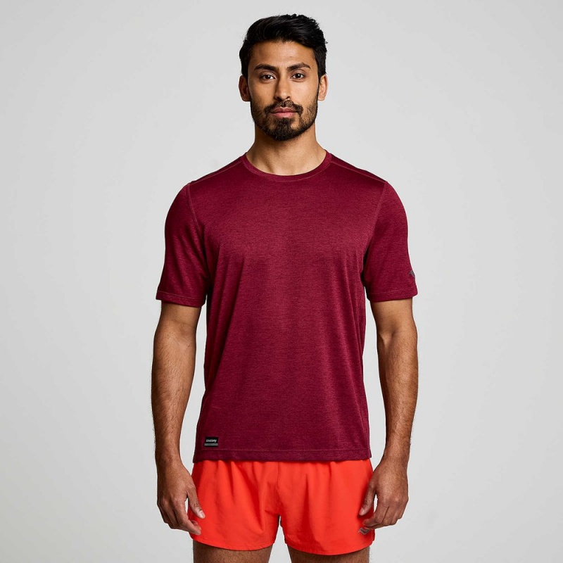 Saucony Stopwatch Short Sleeve Sundown Heather | 630184-NCS