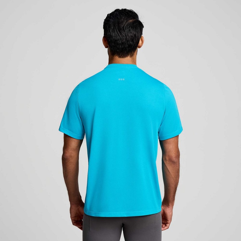 Saucony Stopwatch Short Sleeve ViZiBlue | 581729-LME