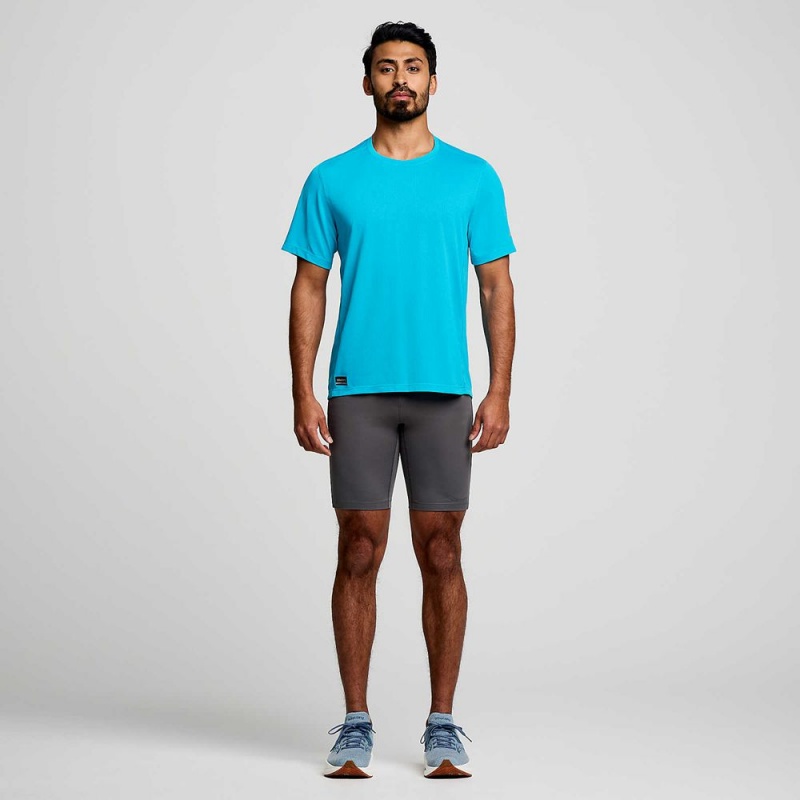 Saucony Stopwatch Short Sleeve ViZiBlue | 581729-LME