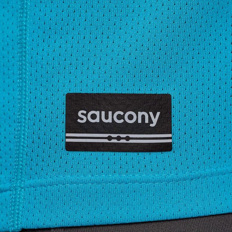 Saucony Stopwatch Short Sleeve ViZiBlue | 581729-LME