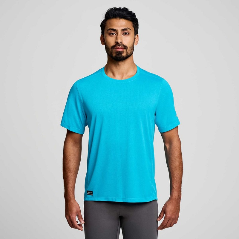 Saucony Stopwatch Short Sleeve ViZiBlue | 581729-LME