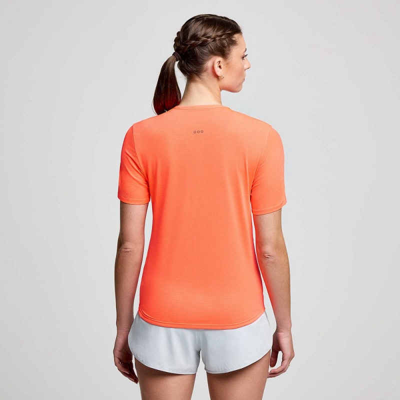 Saucony Stopwatch Short Sleeve ViZiRed | 736840-CQI