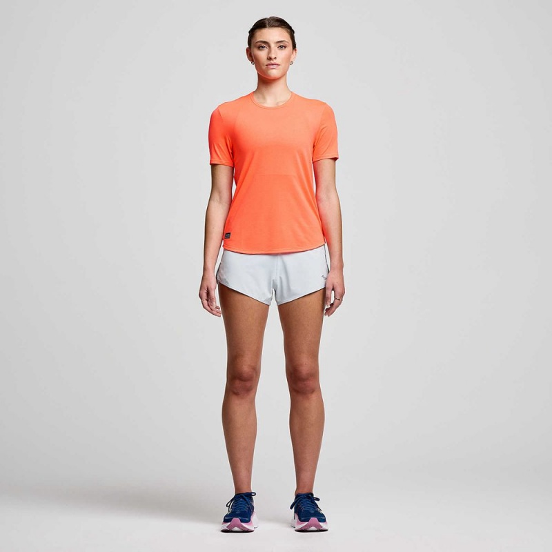 Saucony Stopwatch Short Sleeve ViZiRed | 736840-CQI