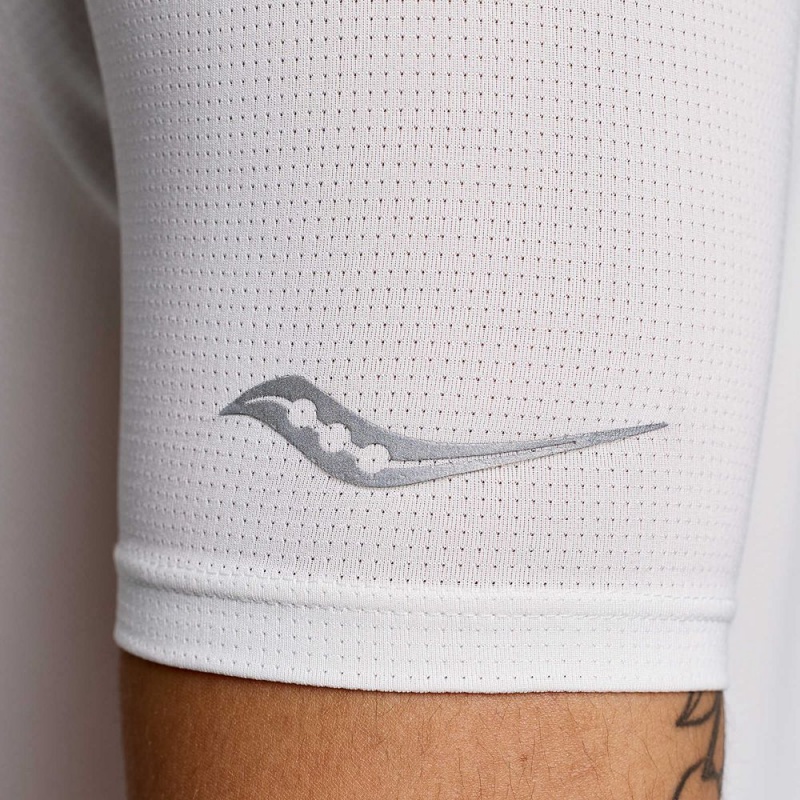 Saucony Stopwatch Short Sleeve White | 042163-WCQ