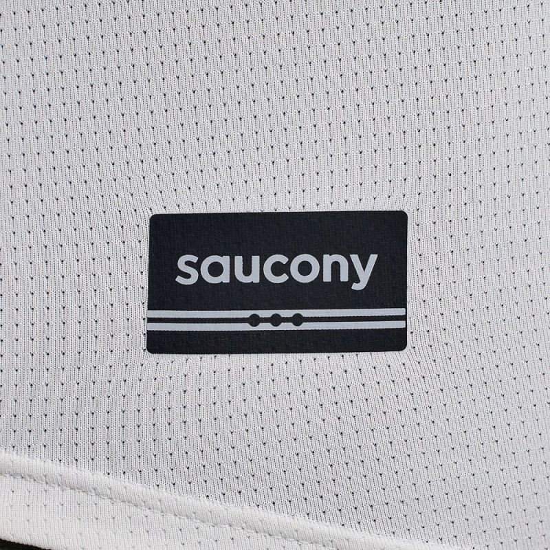 Saucony Stopwatch Short Sleeve White | 042163-WCQ