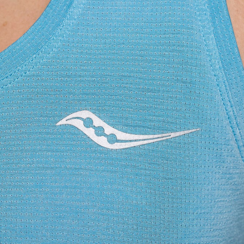 Saucony Stopwatch Singlet Breeze Heather | 513720-UYG