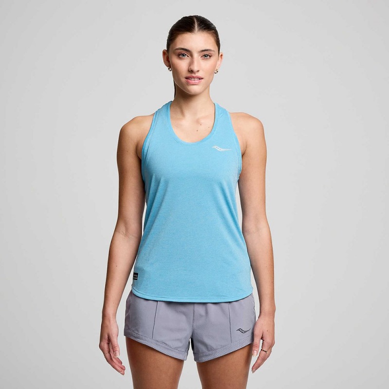 Saucony Stopwatch Singlet Breeze Heather | 513720-UYG