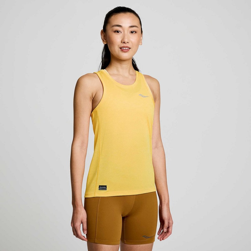 Saucony Stopwatch Singlet ViZiGold Heather | 276493-BAZ