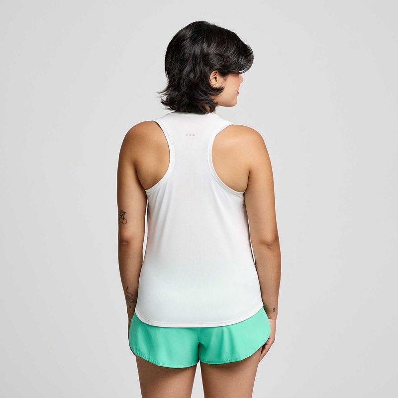 Saucony Stopwatch Singlet White | 932857-MJG