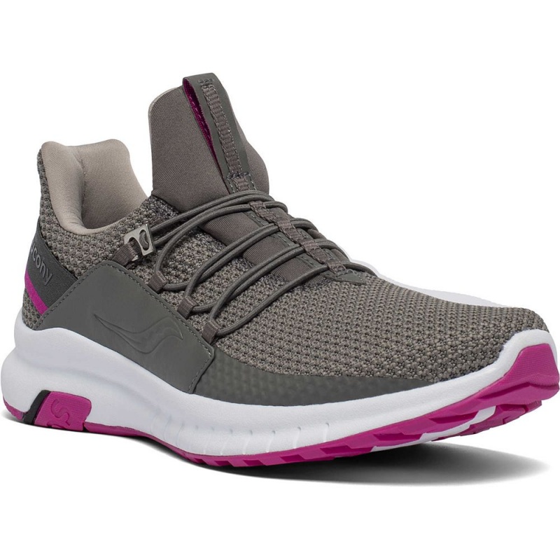 Saucony Stretch & Go Glide Grey/Pink | 127684-IDF