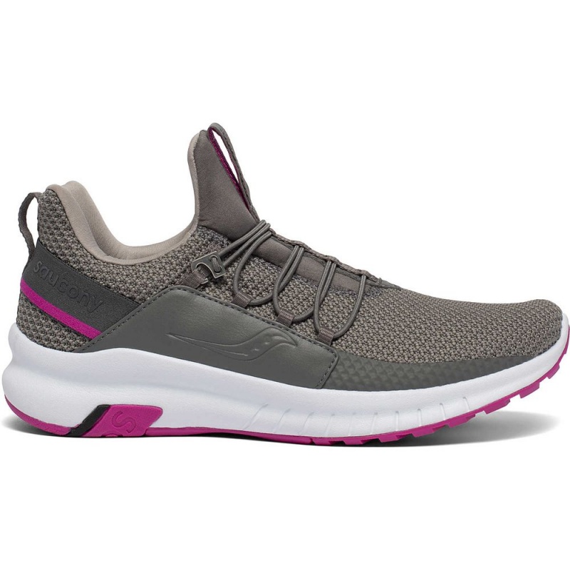 Saucony Stretch & Go Glide Grey/Pink | 127684-IDF