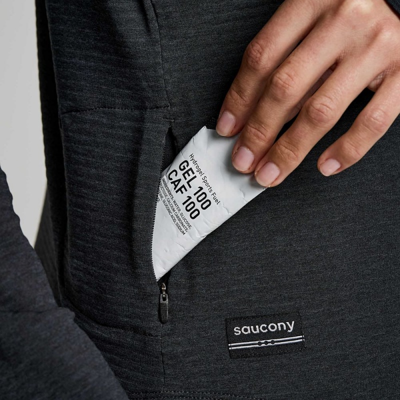 Saucony Triumph 3d 1/2 Zip Black Heather | 284513-YCK