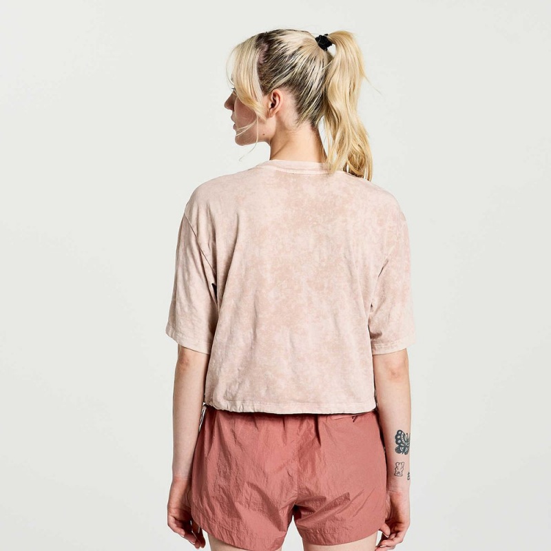 Saucony Unwind Crop Short Sleeve Sepia Rose | 530214-OBL