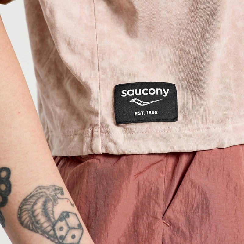 Saucony Unwind Crop Short Sleeve Sepia Rose | 530214-OBL