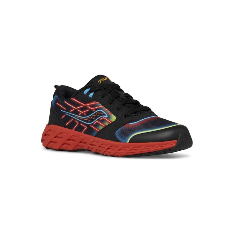 Saucony Wind 2.0 Lace Sneaker Neon/Black/Red | 318097-FPQ