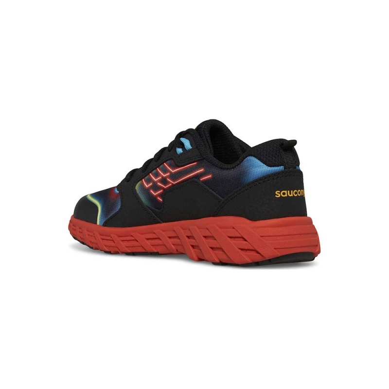 Saucony Wind 2.0 Lace Sneaker Neon/Black/Red | 318097-FPQ