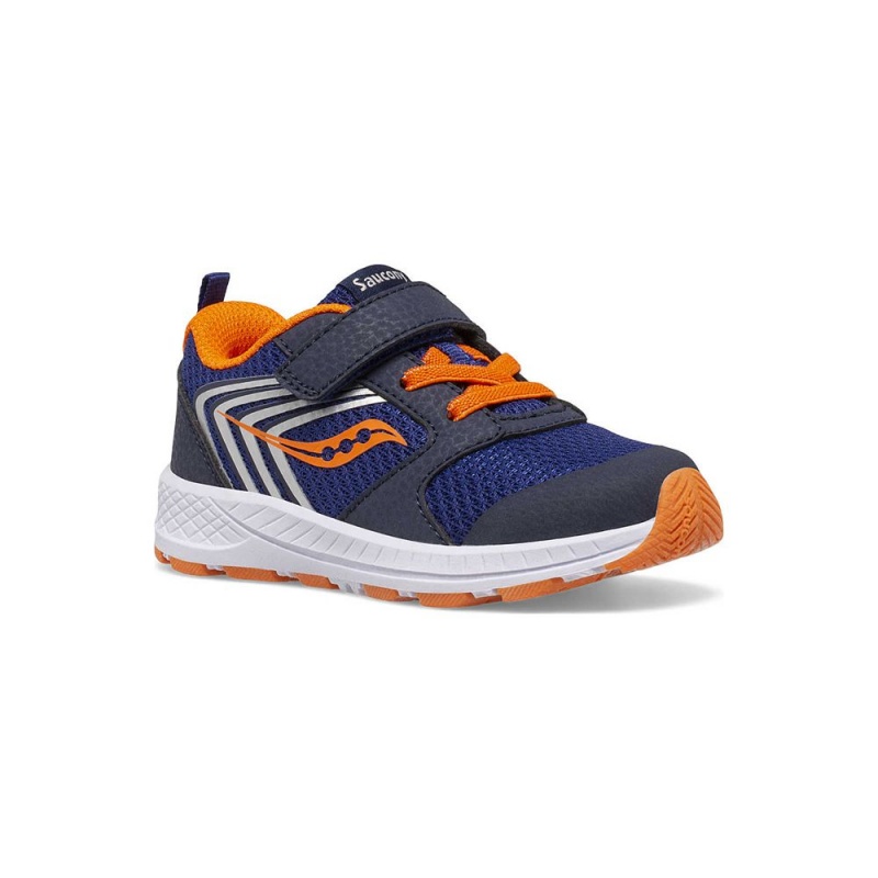 Saucony Wind Fst Jr. Sneaker Navy/Orange | 861740-IPL