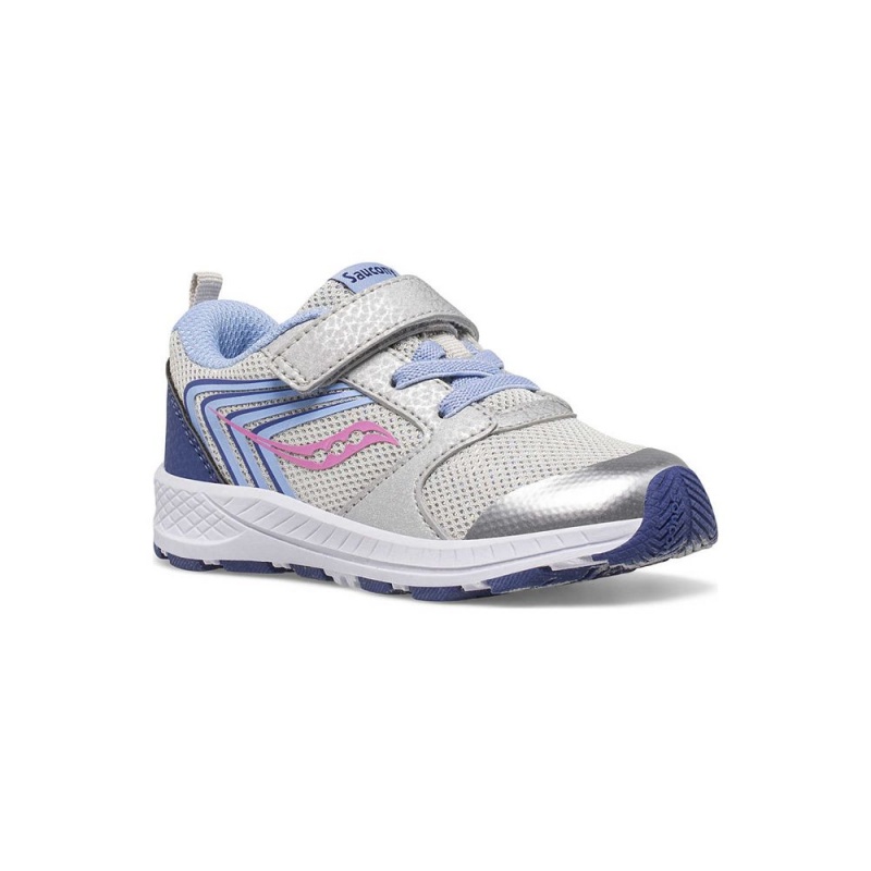 Saucony Wind Fst Jr. Sneaker Silver/Blue/Pink | 826509-HYR